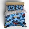 Monster Truck Print Bedding Set for Kids kid's and adults' bedroom decor, Exquisite three-piece bedding set gift
