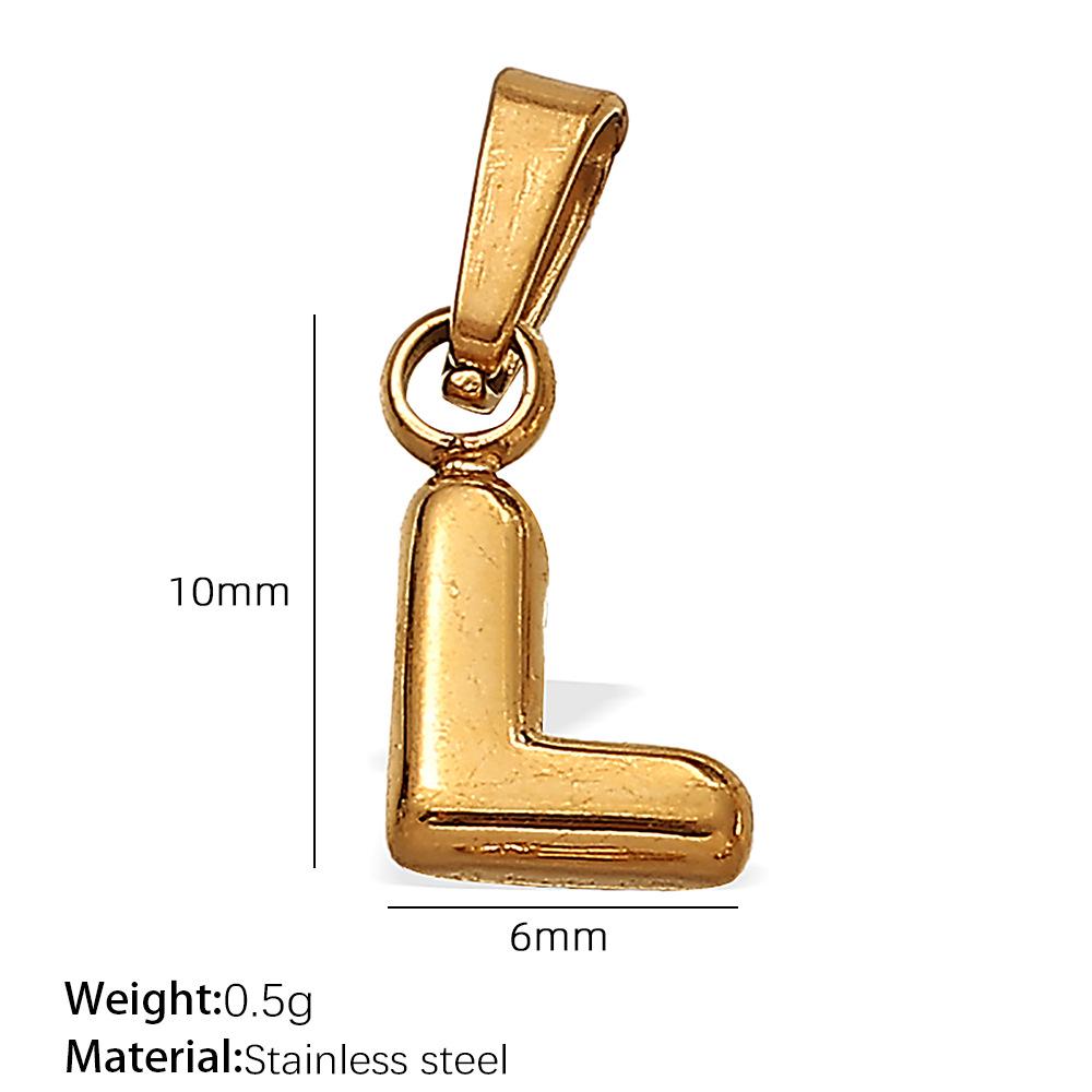 18K Gold Plated Bubble Letter Pendants - 26 English Letters