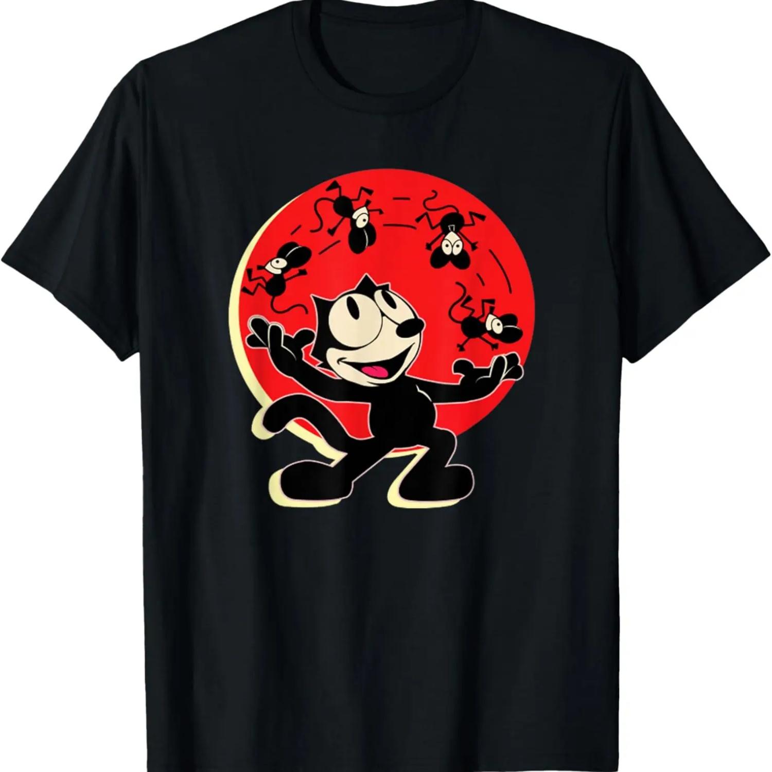 

Felix Cat Juggling Mice Vintage Cartoon Retro Graphic T-Shirt XXXXXL чорний