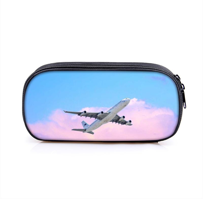 Airplane Pattern Pencil Case – Cool, Large Capacity Stationery Box for Boys and Students