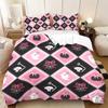 3-piece Halloween Cute Ghost, Bow Pattern, 1 Quilt Cover+2 Pillowcases, Core Free, Soft and Comfortable Quilt Cover Set
