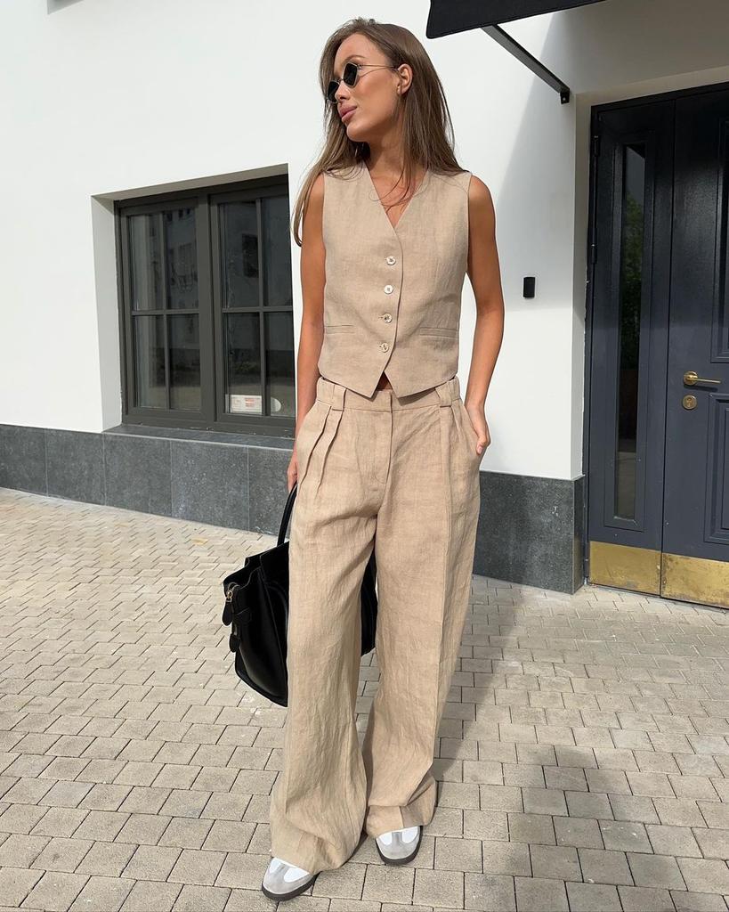 Dvoudílná souprava dámské vesty a kalhotek Office Ladies Summer Chic 2dílné sady