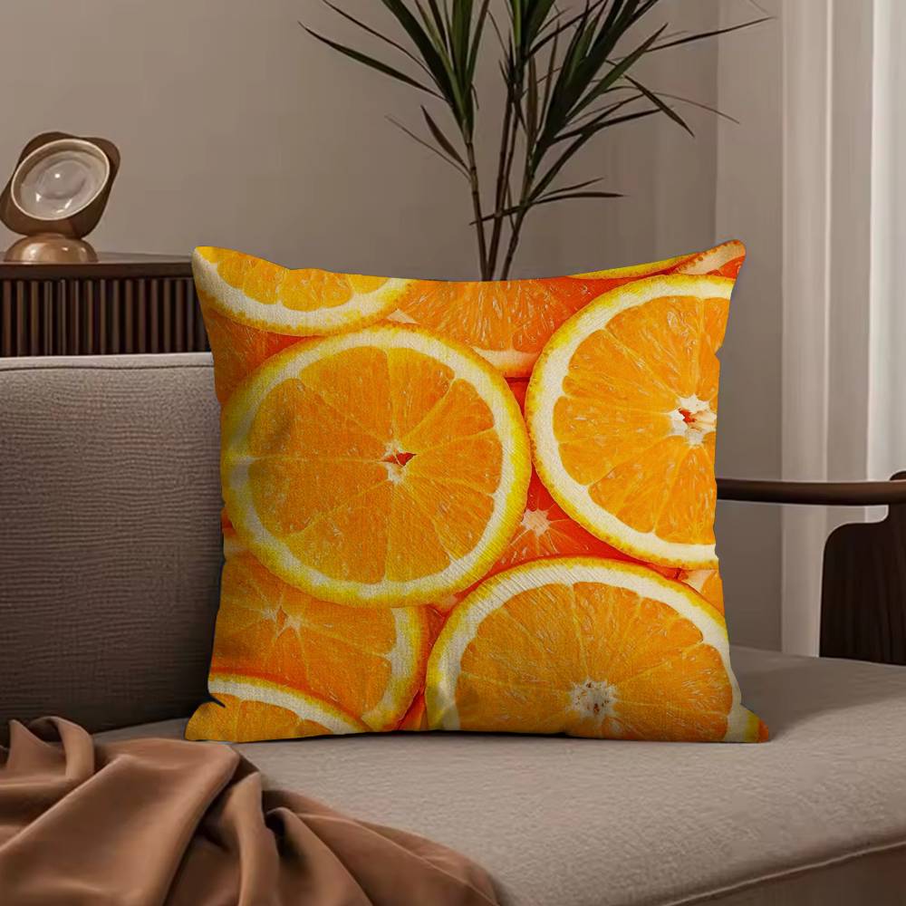 Fresh Food Anime Health Pillow Case Anti-dustmite Pillowcase Invisible zipper silky short plush Sofa cushion cover