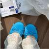 One-pedal blue ballet flat shoes women's 2025 new satin gentle bow round head flat shoes