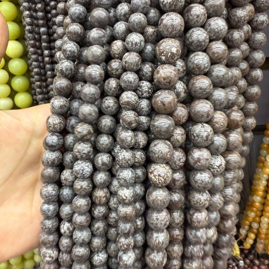 Coffee Snowflake Agate Round Beads for DIY Jewelry Accessories, Bracelets, and Necklaces.