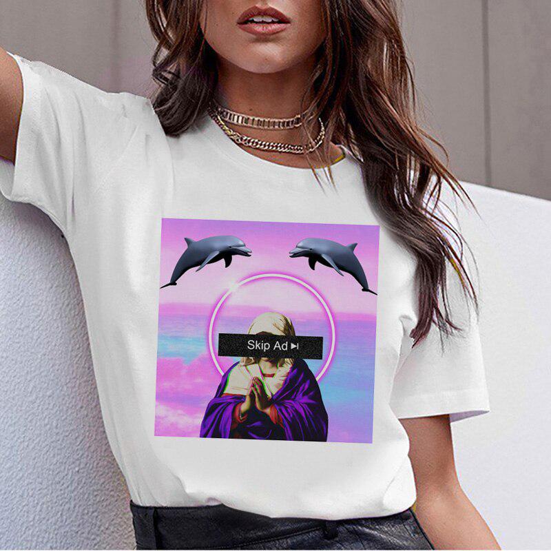 Buy Women's Fashion T-Shirt Vaporwave Aestheic Shir GraphicWomen ...
