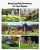 Artificial Grass, 457.2 X 213.36 Cm Fake Grass Turf Rug, 3.5 Cm Pile Height Realistic Synthetic Lawn Carpet Roll Mat, Easy Clean Drainage Holes for