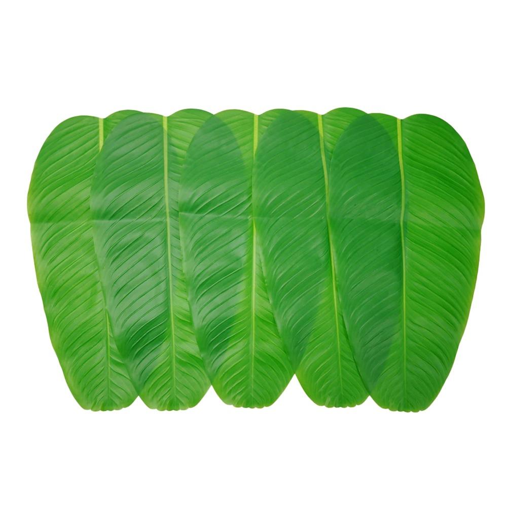 Large Faux Banana Leaf Tropical Green Plants Artificial Banana Leaf Place Mats Hawaiian Luau Party