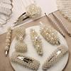 Pearls Hair Pin Barrettes Flower Brooch Lady Womens Jewelry Valentines Day Gifts