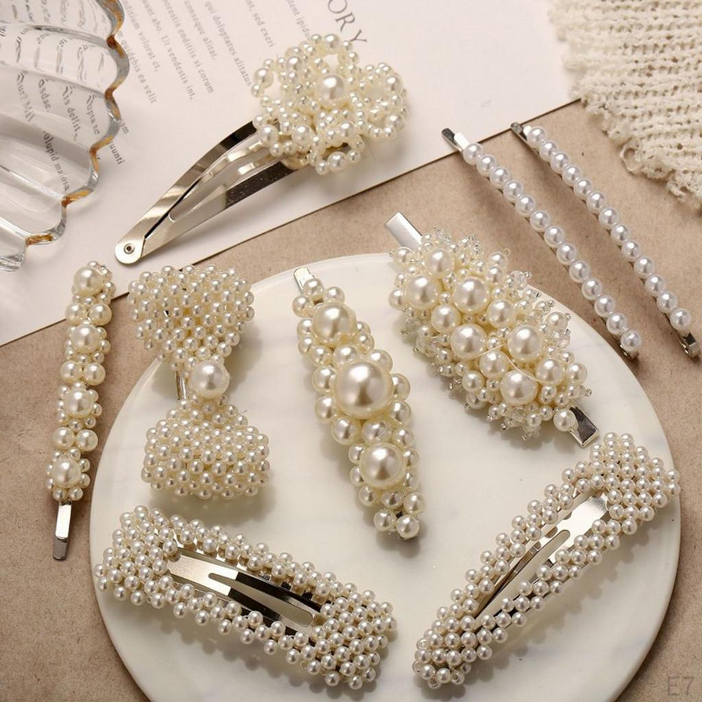 Pearls Hair Pin Barrettes Flower Brooch Lady Womens Jewelry Valentines Day Gifts