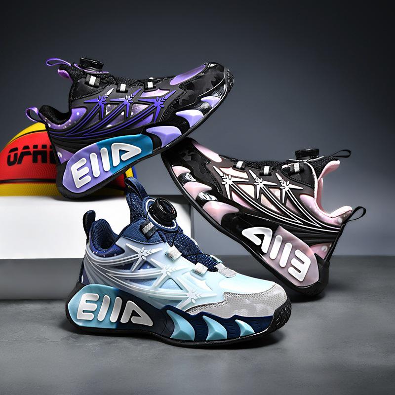 Rutschfeste Leder-Basketballschuhe für Kinder - Strapazierfähige, verschleißfeste Laufschuhe für Jungen
