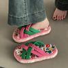 Graffiti thick bottom heightening outer slippers women's 2025 summer new graffiti fashionable and comfortable casual versatile sandals tide