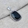 Black Spinel Gemstone Pendant Handmade 925 Sterling Silver Jewelry For Birthday Gift