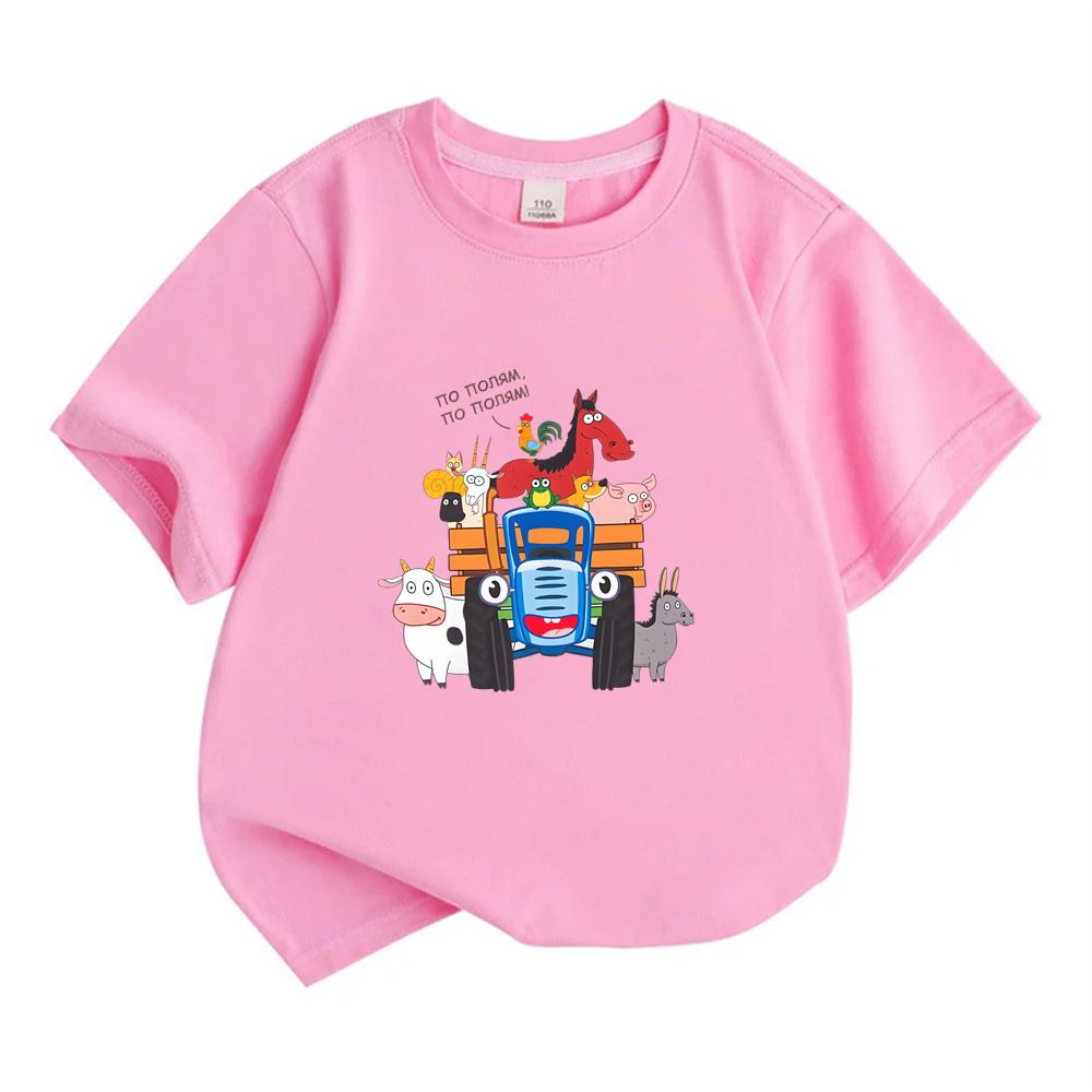 Summer Tshirts Fashion anime print Tops Boys Girls Tee Children Short Sleeve Child Loose Casual Baby Pink Black clothing