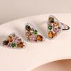 Mehrfarbiger Turmalin-Diopsid-natürlicher Edelstein-Ring-Ohrring-Schmuckset Damen edler Schmuck 925er Sterlingsilber Leichtes Luxusdesign