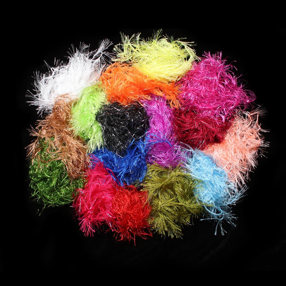 2M/Pack Predator Hackle Single-Sided Chenille Predator Hackle Fly Tying Material For Streamer Bodies Trout Pike Muskie Predators Fishing Lures