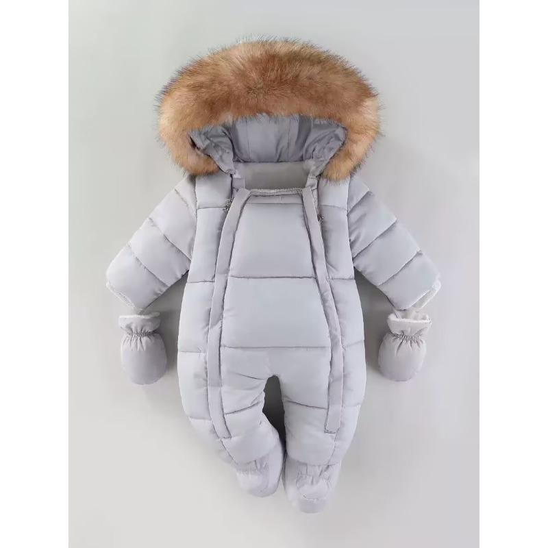 

Младенцы Малыши Дети Зимний комбинезон Утепленный с капюшоном Теплый комбинезон Верхняя одежда Детский комбинезон 80