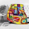 Colorful Abstract Geometric Pattern Kids Blanket Soft Fleece Throw Bed Sofa Decorative Throw Blanket