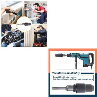 Adaptateur SDSPlus vers SDSMax 8-1/4 Pouces de Long pour Marteaux Perforateurs en Acier Allié Adaptateur Noir