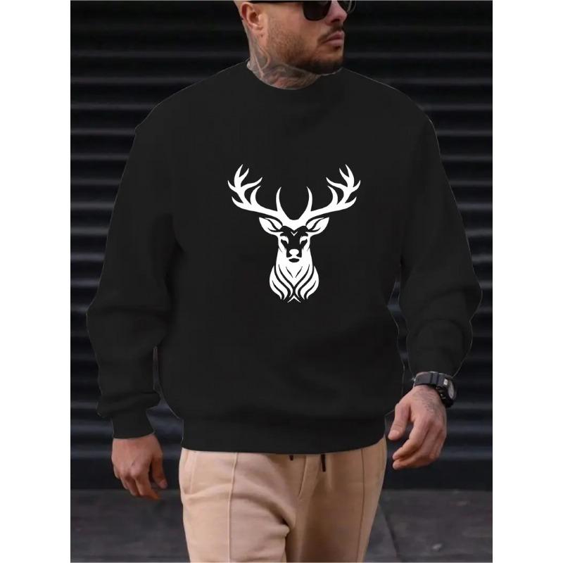 Men's Stylish Long-Sleeve Round-Neck Sweatshirt, Made From Smooth, Soft, Breathable, Moisture-Wicking Fabric, Comfortable for Home Wear or Outings