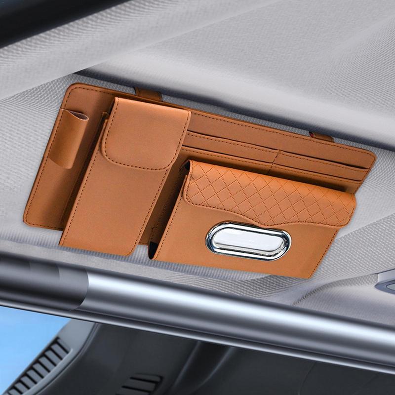 Sun Visor Organizer Sunglasses Holder Car Organizer Sun Visor Pouch Storage Organizer Truck Visor Organizer Card Holder Tissue