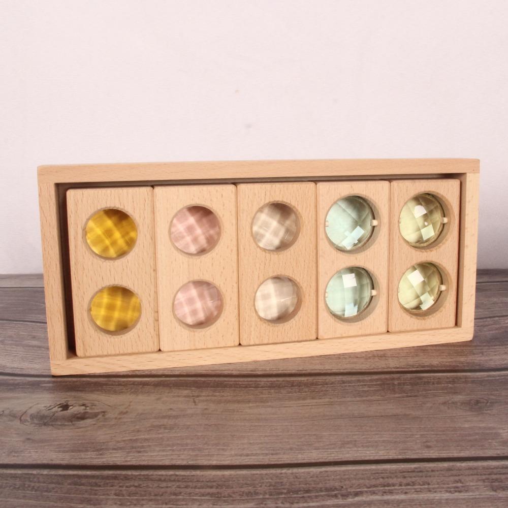 Rainbow Building Block Mandala Translucent Diamond Matching Color Castle Building Block Interior Creative Ornaments Stacking Music Toys