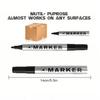 12pcs Black Permanent Oil-Based Markers - Quick Dry, Waterproof, Round tip