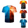 Farbenfrohes 3D-Druck-Godzilla-König-der-Monster-Unisex-Freizeit-Kurzarm-T-Shirt