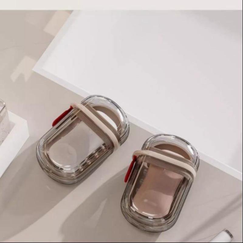 Portable Soap Box 1 Count Double Layer Sealed Drainage Soap Box Mini Light Luxury Soap Holder for Home Bathroom