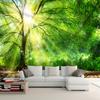 Sonnenschein Wald Baum Wandteppich Grünes Blätterdach Lichtstrahl Natur Wanddekoration Wohnzimmer Sofarückwand Ruhiger Wald Meditation