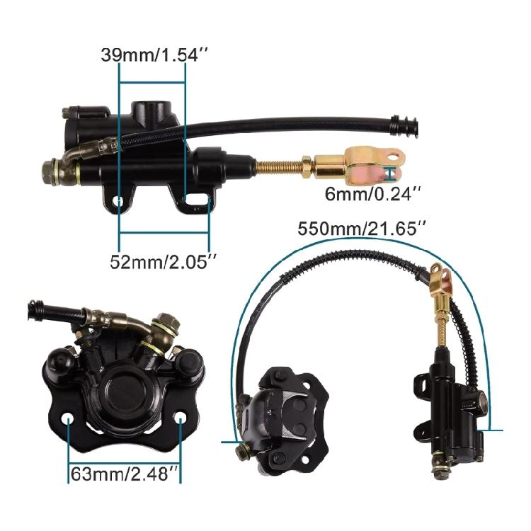 Rear Brake MasterCylinder Caliper Assembly Modified Accessories for 110cc ATV