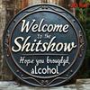 Humorous Welcome To Chaos Metal Sign Vintage Wall Art for Game Room Decor