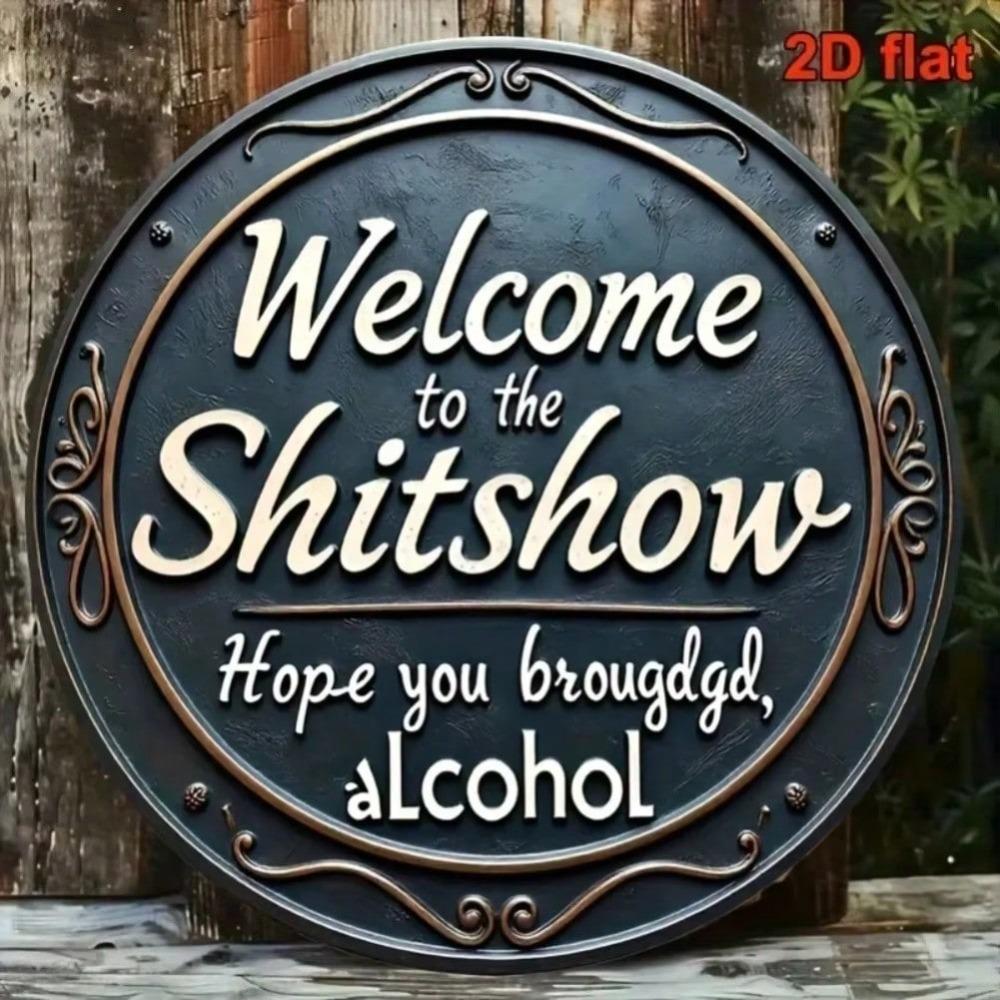 Humorous Welcome To Chaos Metal Sign Vintage Wall Art for Game Room Decor