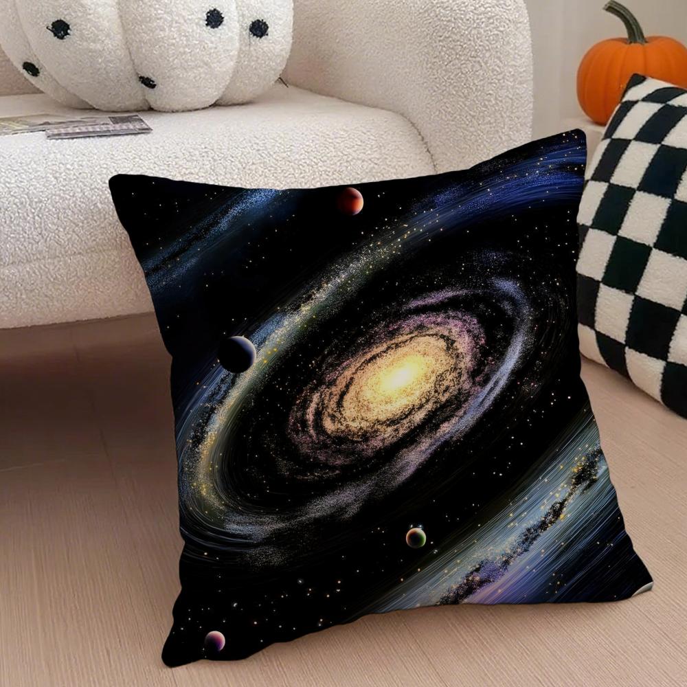Space Starry Sky Cushion Cover Throw Pillow Cover Hidden Button Durable Polyester Chair Cushion