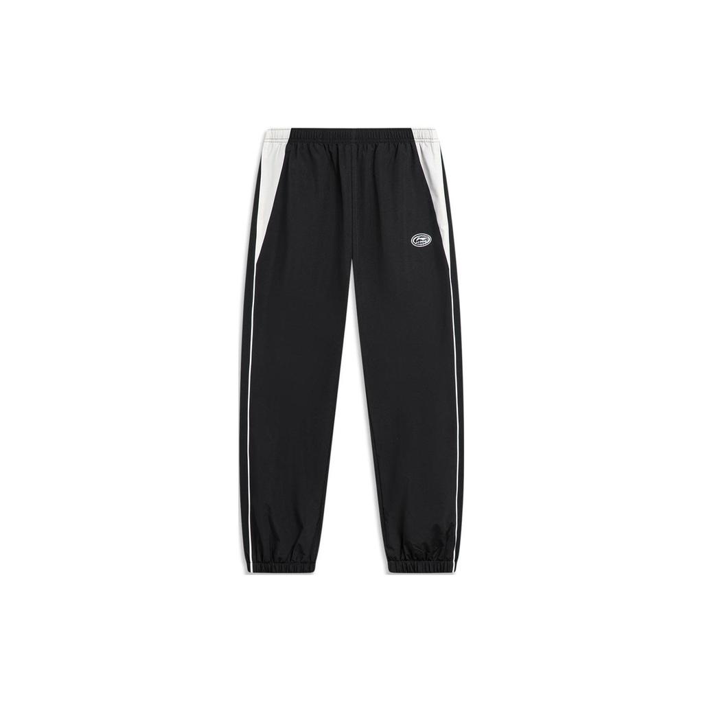 Li-Ning Color Block Tapered Woven Knit Sports Pants Women Bottoms Black AYKU036-3
