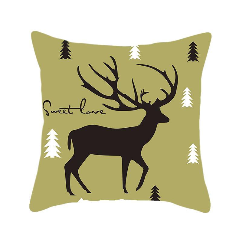 Ins Nordic Style Short Plush Linen Pillowcase Single-sided Printed Cushion Cover Pillowcase