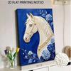 DIY Pearl Embroidery Diamond Painting Kit White Horse Floral Sparkling Beads Art Craft Handmade Decoration Gift for Home