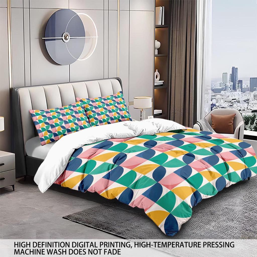 Geometric Pattern Duvet Cover 3-Piece Bedding Set