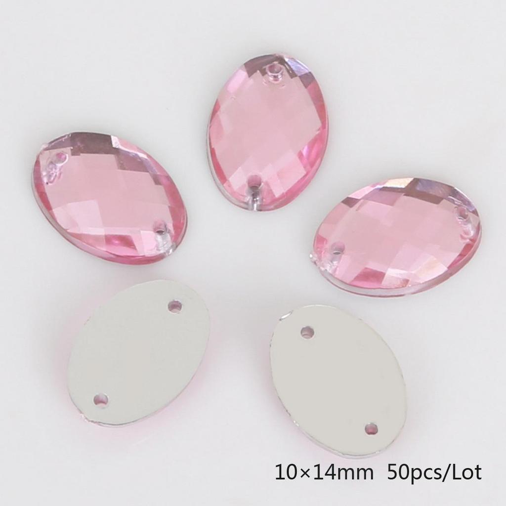Round Multi-Faceted Acrylic Rhinestones with Double-Hole Flat-Back for Jewelry Accessories