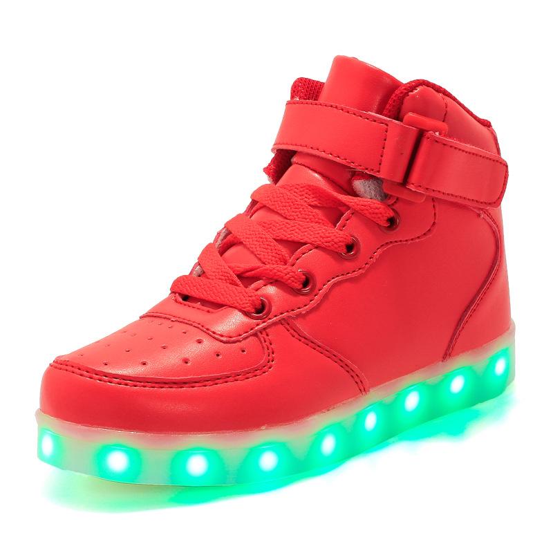 Gold and Silver LED High-Top Shoes - Colorful Flashing Light Shoes for Adults In Large Sizes