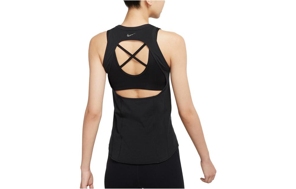 Nike Tank Tops Women's Black Crew Neck Moderate Straight Fit DQ5613-010