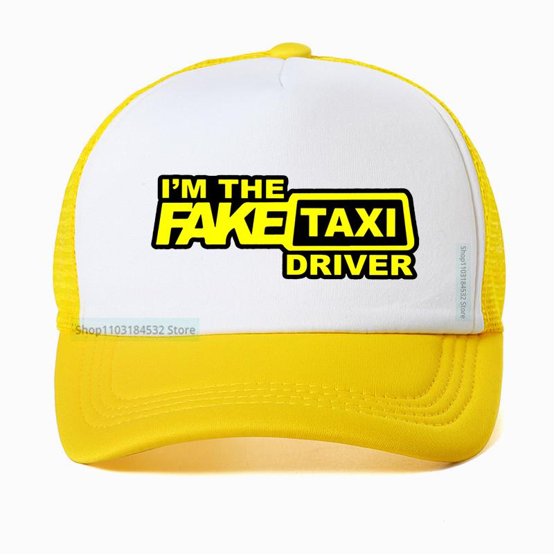 Fake Taxi Black Print Snapback Hat High Quality Mesh Breathable Summer Men Baseball Cap