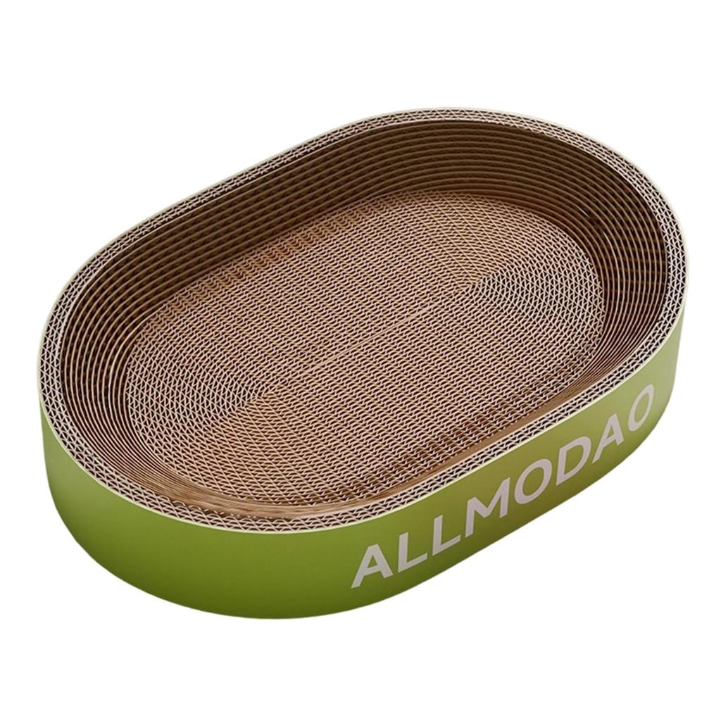 Scratcher with Bed, Corrugated Cardboard Scratching Pad, Low Shedding Litter Box Shape for Indoor Cats