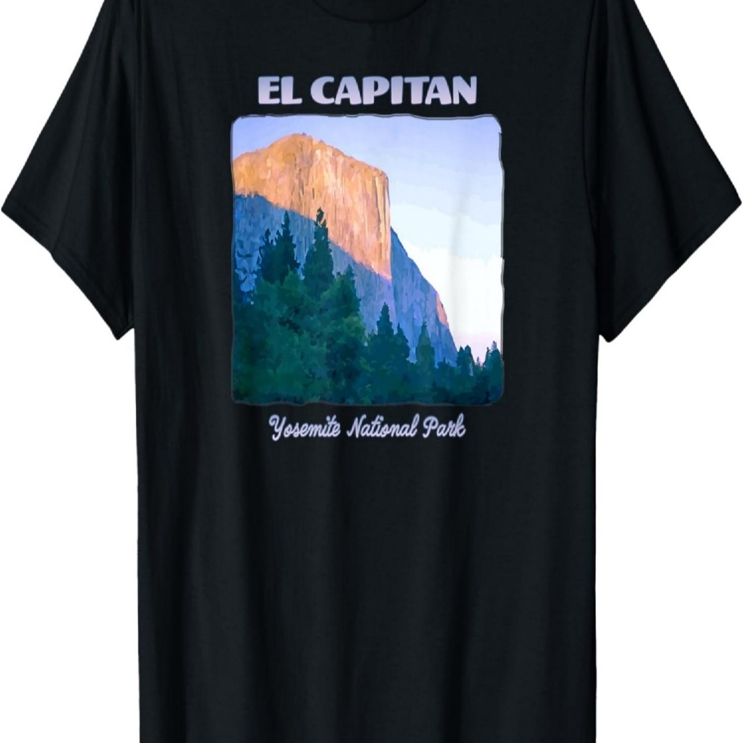 El Capitan, Национальный парк Йосемити, красочная футболка с пейзажем S чёрный