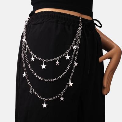 New Versatile Five-pointed Star Pendant Chain, Trendy Hip-hop Men's and Women's Jeans Waist Chain, Fashionable Ins Style Accessories