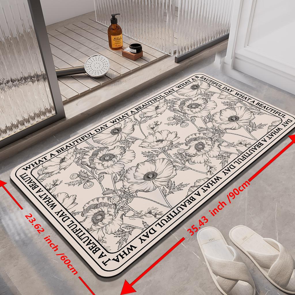 Luxury Bathroom Rug Bath Mat Anti Slip Shower Foot Mats Super Absorbent Quick Dry Floor Mat Toilet Carpet Doormat Washable