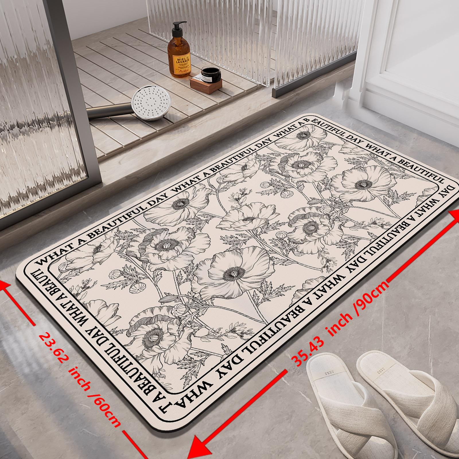 

Luxury Bathroom Rug Bath Mat Anti Slip Shower Foot Mats Super Absorbent Quick Dry Floor Mat Toilet Carpet Doormat Washable 40cmx60cm