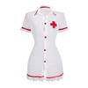 Manbaisha Sexy Sheer Deep V Lace Cosplay Nurse Uniform Set