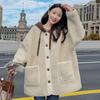 Coat for Women In Autumn and Winter Plus Velvet and Thickened Hooded Loose and Versatile New Korean Style Cotton Coat for Women