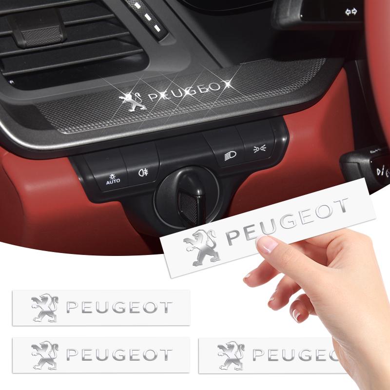 Nouveau Métal 3D Emblème de Voiture Autocollant Décoration Badge Décalcomanie Style Intérieur Pour Peugeot 206 207 307 3008 2008 308 407 408 508 301 208 RCZ